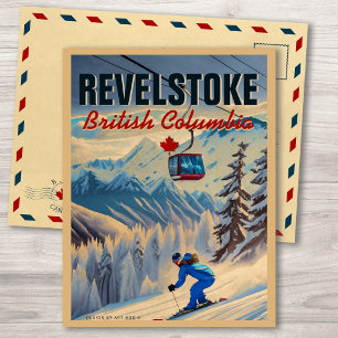 Revelstoke BC Canada Bergskiën Vintage jaren 50 Briefkaart