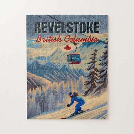 Revelstoke BC Canada Bergskiën Vintage jaren 50 Legpuzzel (Verticaal)