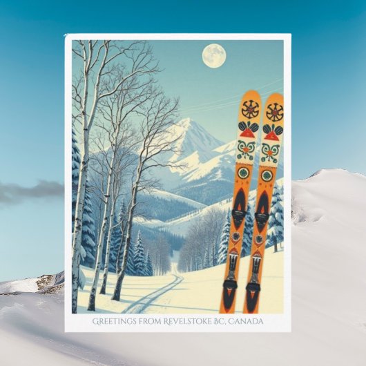 Revelstoke British Columbia Canada ski Postcard Briefkaart