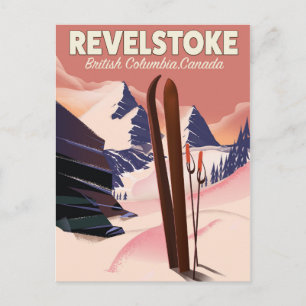Revelstoke British Columbia, Canada Ski poster Briefkaart