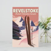 Revelstoke British Columbia, Canada ski-poster Briefpapier (Staand voorkant)