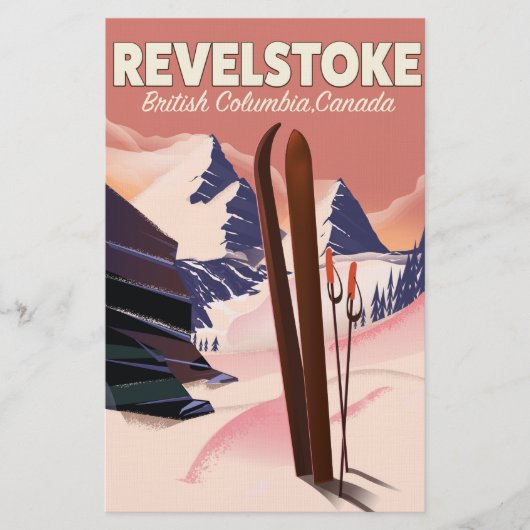 Revelstoke British Columbia, Canada ski-poster Briefpapier (Voorkant)