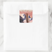 Revelstoke Brits-Columbia, Canada Ski-poster Vierkante Sticker (Tas)