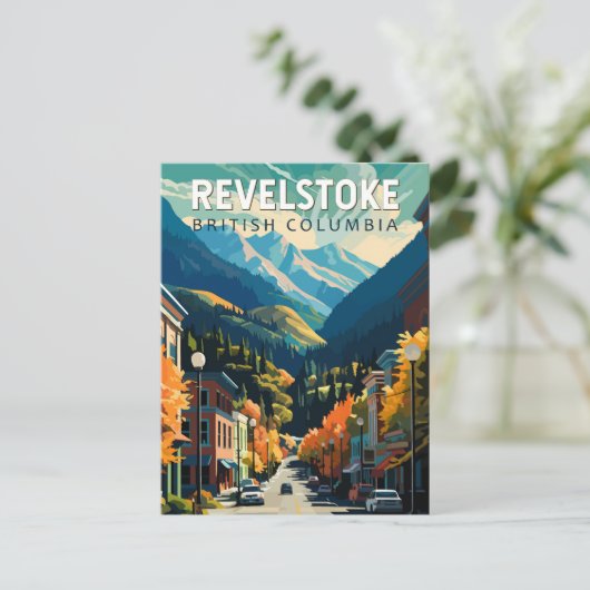 Revelstoke Canada Travel Art Vintage Briefkaart (Staand voorkant)