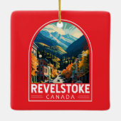 Revelstoke Canada Travel Art Vintage Keramisch Ornament (Achterkant)