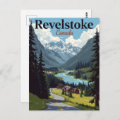 Revelstoke Canada Vintage Mountain Valley Briefkaart (Voorkant / Achterkant)