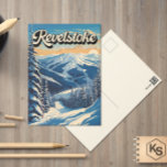 Revelstoke Canada Winter Vintage Briefkaart<br><div class="desc">Revelstoke Winter kunstontwerp met het winterlandschap.</div>