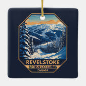 Revelstoke Canada Winter Vintage Keramisch Ornament (Achterkant)