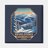 Revelstoke Canada Winter Vintage Magneet (Voorkant)