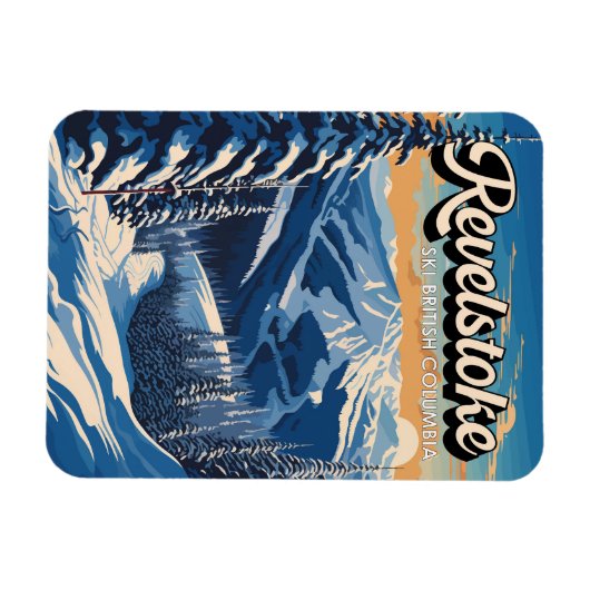 Revelstoke Canada Winter Vintage Magneet (Horizontaal)