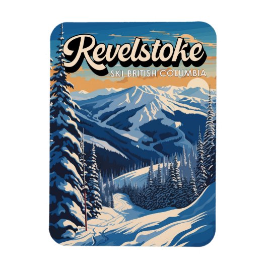 Revelstoke Canada Winter Vintage Magneet (Verticaal)