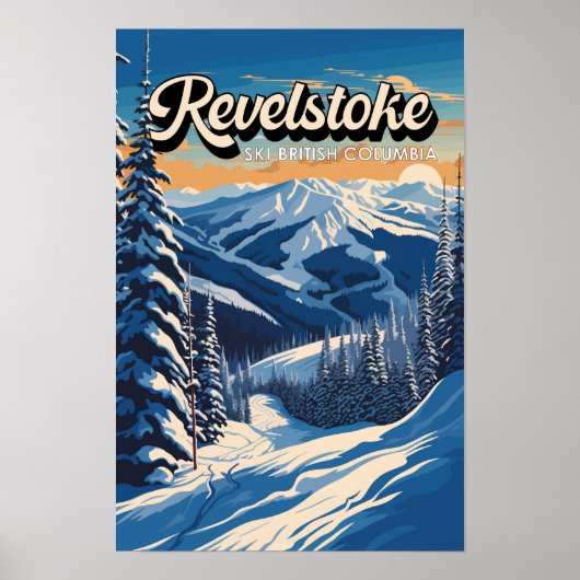 Revelstoke Canada Winter Vintage Poster (Voorkant)