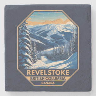 Revelstoke Canada Winter Vintage Stenen Onderzetter