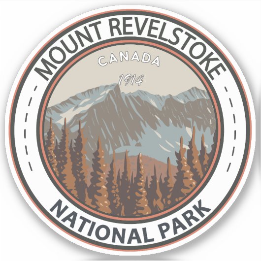  Revelstoke National Park Travel Art monteren Sticker (Voorkant)