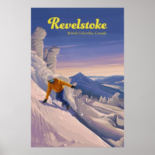Revelstoke Snowboarden Reisposter Poster (Voorkant)