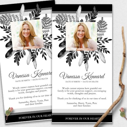 Revement Dark Floral begrafenis Dank u kaarten