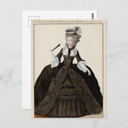 Reven van weduwe 18e eeuw postkaart (Voorkant / Achterkant)