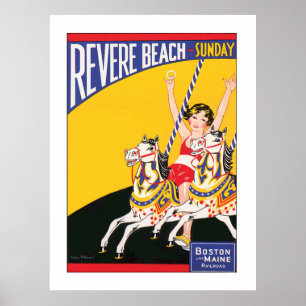  Revere Beach Carrousel Nostalgic Travel Poster
