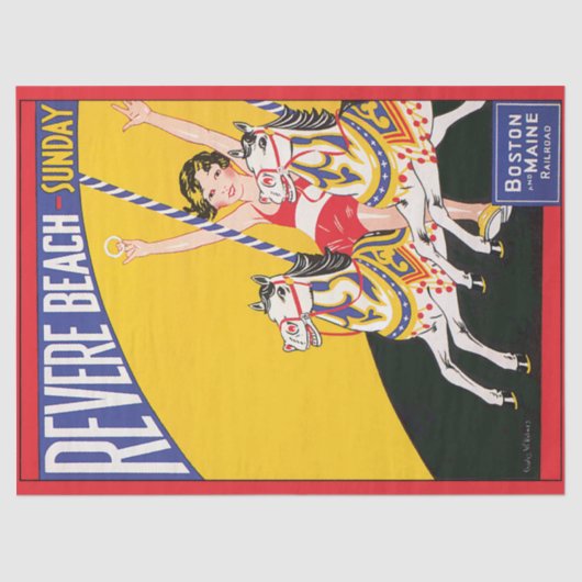  Revere Beach Carrousel Poster Nostalgisch Pat Tissuepapier (Voorkant)