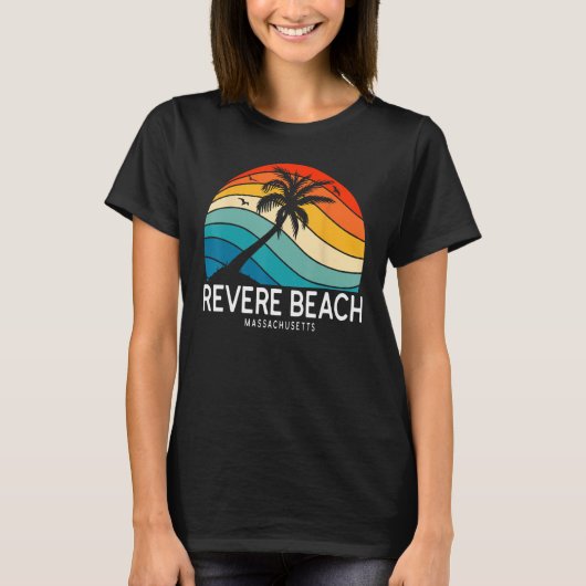 Revere Beach Massachusetts Beach Palm Tree Souveni T-shirt (Voorkant)
