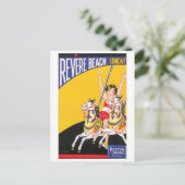 Revere Beach Travel Poster Briefkaart (Staand voorkant)