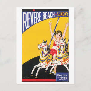 Revere Beach Travel Poster Briefkaart