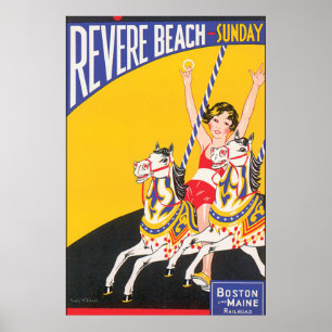 Revere Beach Vintage Travel Poster