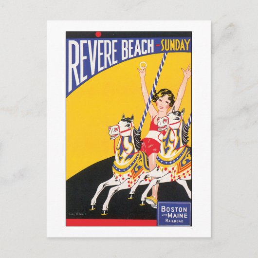Revere Beach zondag Briefkaart (Voorkant)