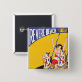 Revere Beach zondag Vierkante Button 5,1 Cm (Voorkant /achterkant)