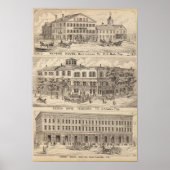 Revere House en Crosby Block in Brattleboro Poster (Voorkant)