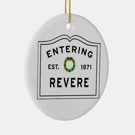 Revere, MA Holiday Wreater Keramisch Ornament (Rechts)