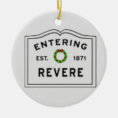 Revere, MA Holiday Wreater Keramisch Ornament (Voorkant)