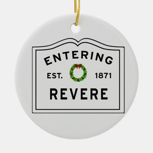 Revere, MA Holiday Wreater Keramisch Ornament (Voorkant)