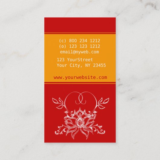 Revered Sacred Pure Lotus Boutique Visitekaartje (Achterkant)