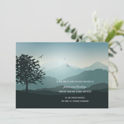 Reverence Bereavement - Hartelijk dank Kaart (Staand voorkant)