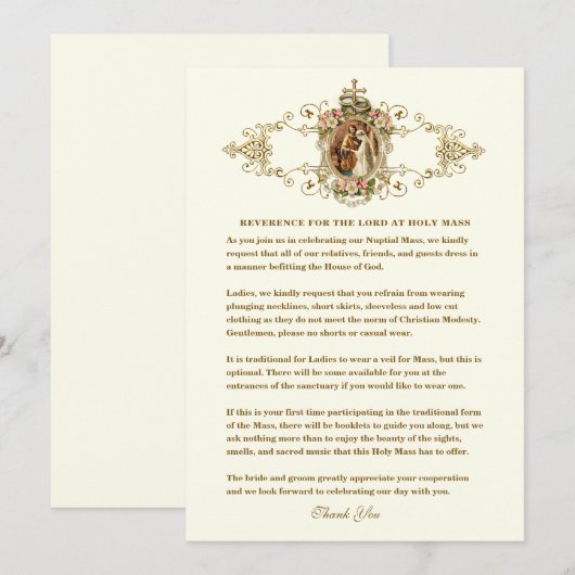 Reverence for Our Lord op Wedding Mass Guidelines Aankondiging (Voorkant / Achterkant)