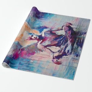 Reverence & Sunrise, Guardian Angel Paper Collage Cadeaupapier