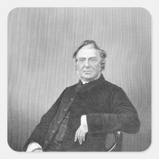 Reverend Hugh Stowell, gegraveerd door D. J. Pound Vierkante Sticker (Voorkant)