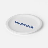 Reverend Warnock Georgia Senaat, blauw wit Papieren Bordje (Gekanteld)