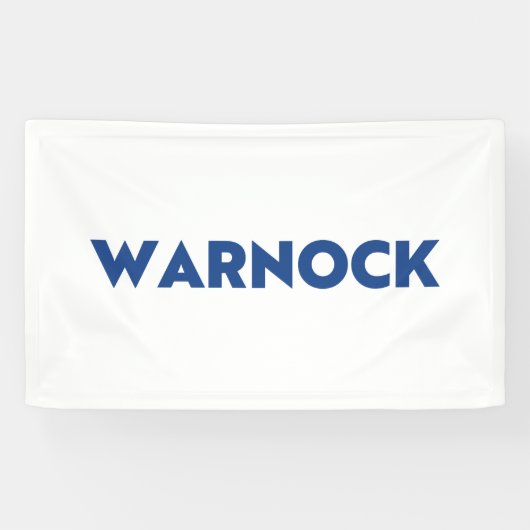 Reverend Warnock Georgia Senaat, blauw wit Spandoek (Horizontaal)