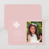 Reverent Cross Religieuze Foto Dank je Roze Bedankkaart (Voorkant / Achterkant)