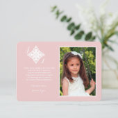 Reverent Cross Religieuze Foto Dank je Roze Bedankkaart (Staand voorkant)