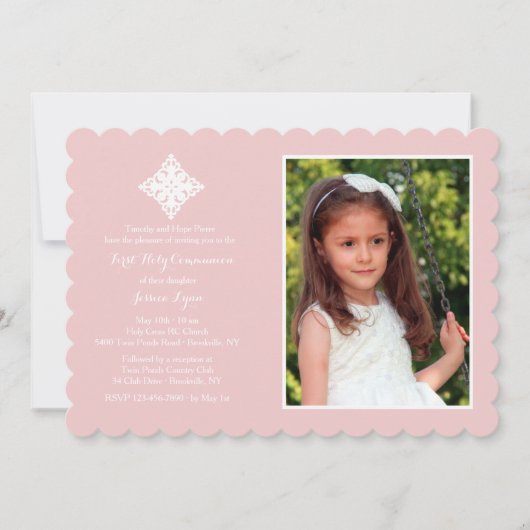 Reverent Cross Religieuze Foto Uitnodiging (Voorkant)