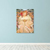 Reverie door Alphonse Mucha Canvas Afdruk (Insitu (Houten vloer))