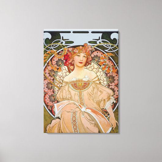 Reverie door Alphonse Mucha Canvas Afdruk (Voorkant)
