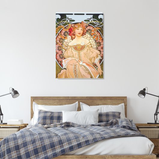 Reverie door Alphonse Mucha Canvas Afdruk (Insitu (Slaapkamer))