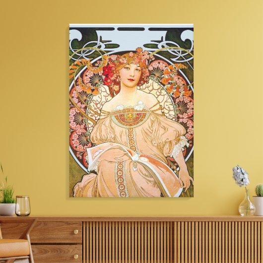 Reverie door Alphonse Mucha Canvas Afdruk (Insitu (Woonkamer))