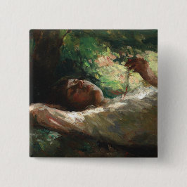 Reverie (door Ipolit Strâmbu) Vierkante Button 5,1 Cm