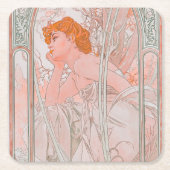 Reverie du Soir (1899) van Alphonse Mucha Kartonnen Onderzetters (Voorkant)