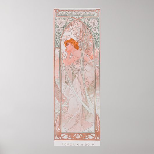 Reverie du Soir (1899) van Alphonse Mucha Poster (Voorkant)